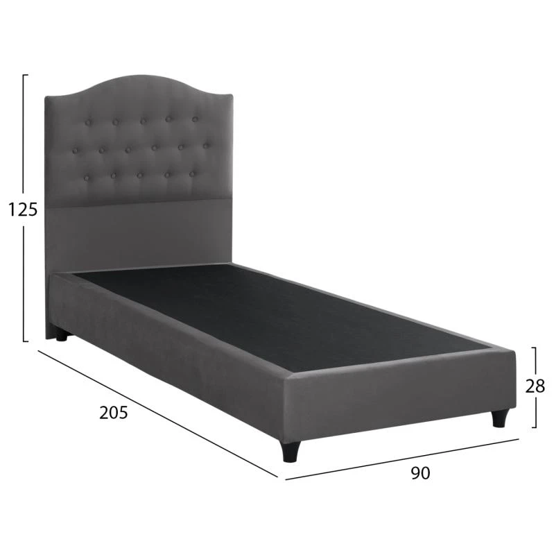 ΚΡΕΒΑΤΙ MALENA ΑΠΟ ΓΚΡΙ ΒΕΛΟΥΔΟ HM651.10 ΓΙΑ ΣΤΡΩΜΑ 90x200 εκ. 3 ΚΡΕΒΑΤΙ MALENA ΑΠΟ ΓΚΡΙ ΒΕΛΟΥΔΟ HM651.10 ΓΙΑ ΣΤΡΩΜΑ 90x200 εκ. - Image 3