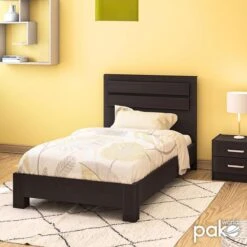 Κρεβάτι μονό OLYMPUS Pakoworld σε χρώμα Wenge 100x200εκ
