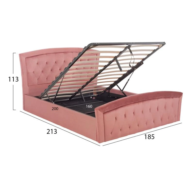 ΚΡΕΒΑΤΙ ODELIA ΒΕΛΟΥΔΟ ΣΑΠΙΟ ΜΗΛΟ ΜΕ ΑΠΟΘΗΚΕΥΤΙΚΟ ΧΩΡΟ 160x200 εκ. HM581.02 2 ΚΡΕΒΑΤΙ ODELIA ΒΕΛΟΥΔΟ ΣΑΠΙΟ ΜΗΛΟ ΜΕ ΑΠΟΘΗΚΕΥΤΙΚΟ ΧΩΡΟ 160x200 εκ. HM581.02 - Image 2