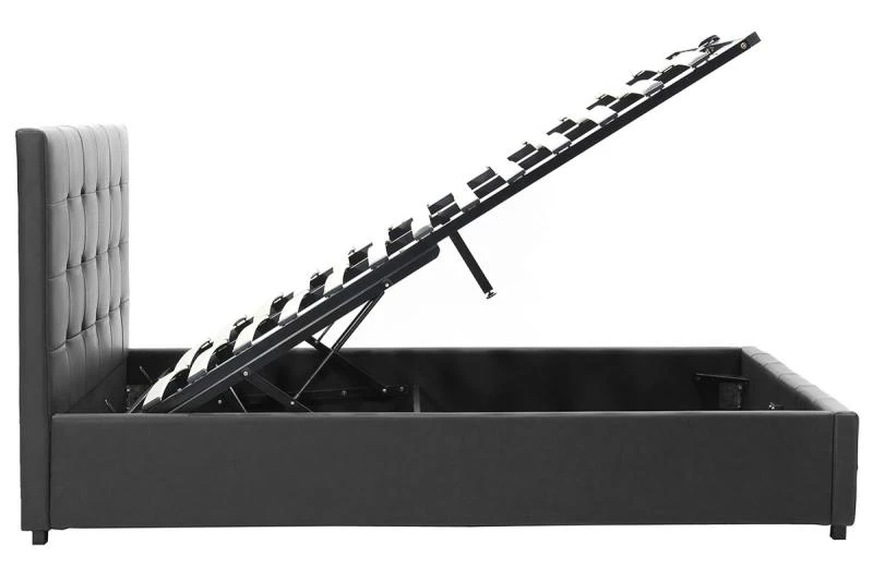 Κρεβάτι Roi Pakoworld διπλό 160x200 PU μαύρο ματ + αποθηκευτικό χώρο 6 Κρεβάτι Roi Pakoworld διπλό 160x200 PU μαύρο ματ + αποθηκευτικό χώρο - Image 6