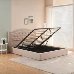 Κρεβάτι διπλό με αποθηκευτικό χώρο Majore Pakoworld μπεζ ύφασμα 160x200εκ 9 Κρεβάτι διπλό με αποθηκευτικό χώρο Majore Pakoworld μπεζ ύφασμα 160x200εκ -Vougioukas krevati thiplo me apothikeitiko choro majore pakoworld mpez iphasma 160 200ek 2