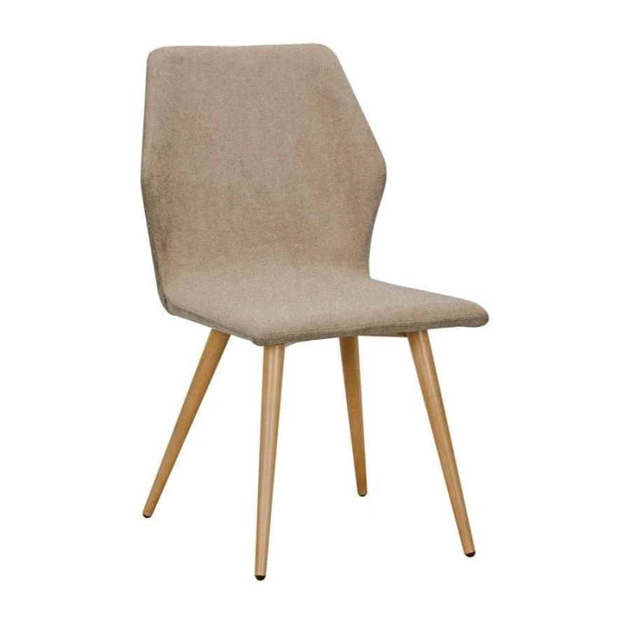 LETO Καρέκλα Τραπεζαρίας Κουζίνας, 46x57x86εκ Μέταλλο Βαφή Φυσικό, Ύφασμα Ανοιχτό Καφέ 1 LETO Καρέκλα Τραπεζαρίας Κουζίνας, 46x57x86εκ Μέταλλο Βαφή Φυσικό, Ύφασμα Ανοιχτό Καφέ