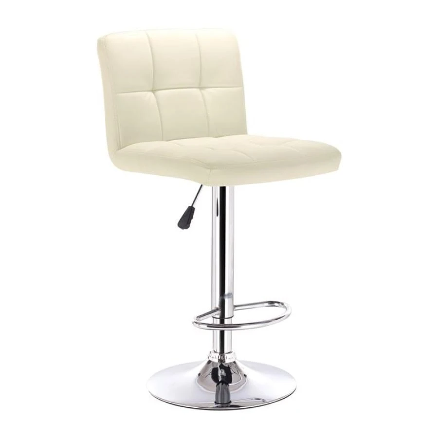 LINO Σκαμπό BAR με Πλάτη, Χρώμιο, 44x50x62/92-83/113εκ PU Εκρού, Ρυθμιζόμενο Ύψος, Περιστρεφόμενο 1 LINO Σκαμπό BAR με Πλάτη, Χρώμιο, 44x50x62/92-83/113εκ PU Εκρού, Ρυθμιζόμενο Ύψος, Περιστρεφόμενο