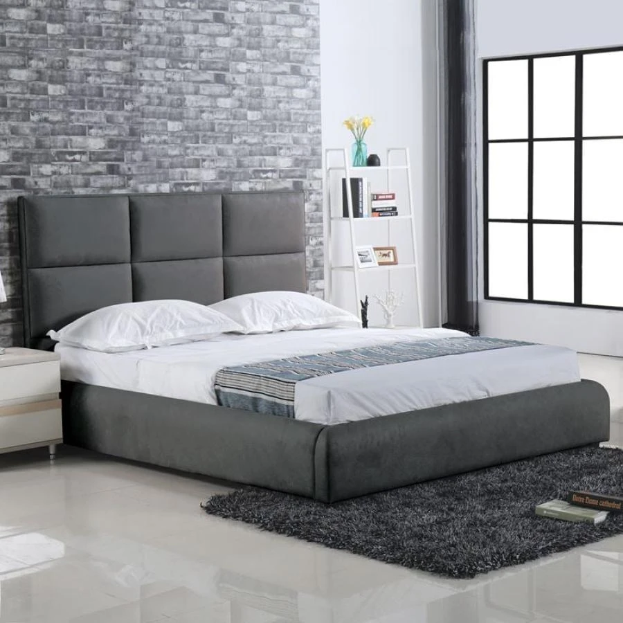 MAXIM Κρεβάτι Διπλό, για Στρώμα 180x200cm, 198x218x121εκ Ύφασμα Σκούρο Γκρι 1 MAXIM Κρεβάτι Διπλό, για Στρώμα 180x200cm, 198x218x121εκ Ύφασμα Σκούρο Γκρι