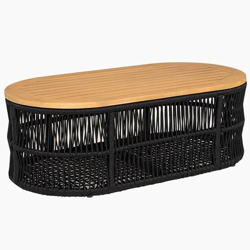 MARK Set Σαλόνι Κήπου 4 τεμαχίων Acacia Φυσικό, Rope Wicker 2 Πολυθρόνες+Καναπές+Τραπεζάκι Μαύρο, Μαξιλάρια Μπεζ 4 MARK Set Σαλόνι Κήπου 4 τεμαχίων Acacia Φυσικό, Rope Wicker 2 Πολυθρόνες+Καναπές+Τραπεζάκι Μαύρο, Μαξιλάρια Μπεζ - Image 4