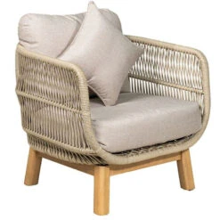 MARK Set Σαλόνι Κήπου 4τεμ, Acacia Φυσικό, Μαξιλάρια 2 Πολυθρ+1 Καναπ+1 Τραπεζάκι Μπεζ Rope Wicker -Vougioukas mark set saloni kipoi 4tem acacia phisiko maksilaria mpez rope wicker mpez 2