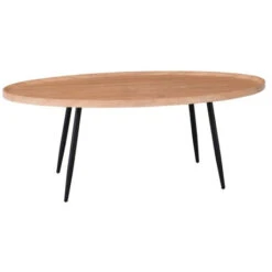 MATRIX Τραπεζάκι Σαλονιού Καθιστικού, 120x60x46εκ Μέταλλο Βαφή Μαύρο, Ξύλο Φυσικό