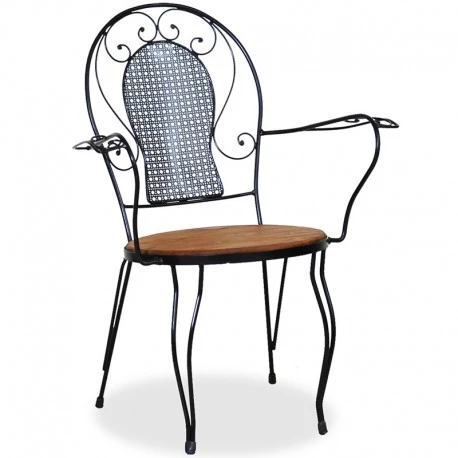 Πολυθρόνα Fer Forge Με Σουηδικό Ξύλο 64x58x88εκ 1 Πολυθρόνα Fer Forge Με Σουηδικό Ξύλο 64x58x88εκ