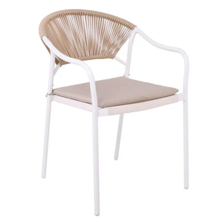 MOLLY Πολυθρόνα Βεράντας-Κήπου 55x61x85εκ Μέταλλο Βαφή Άσπρο, Wicker Φυσικό, Μαξιλάρι Εκρού 1 MOLLY Πολυθρόνα Βεράντας-Κήπου 55x61x85εκ Μέταλλο Βαφή Άσπρο, Wicker Φυσικό, Μαξιλάρι Εκρού