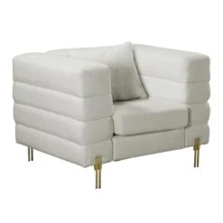 MORRIS Πολυθρόνα Σαλονιού - Καθιστικού, 103x84x76εκ Ύφασμα Teddy Άσπρο