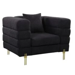 MORRIS Πολυθρόνα Σαλονιού - Καθιστικού, 103x84x76εκ Ύφασμα Teddy Μαύρο