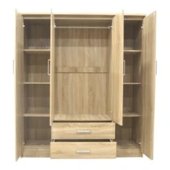 Ντουλάπα ρούχων τετράφυλλη Olympus Pakoworld σε φυσική απόχρωση 159x57x183εκ -Vougioukas ntoilapa roichon tetraphilli olympus pakoworld se phisiki apochrosi 159 57 183ek 3