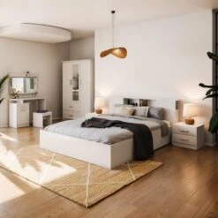 Ντουλάπα ρούχων τρίφυλλη OLYMPUS Pakoworld χρώμα λευκό 120x57x183εκ