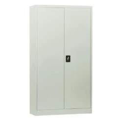 ΝΤΟΥΛΑΠΑ Δίφυλλη, 4 Ράφια, 90x40x185εκ Μέταλλο Βαφή Άσπρο