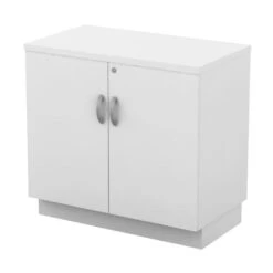 ΝΤΟΥΛΑΠΙ Χαμηλό Γραφείου Δίφυλλο με 2 Ράφια, 80x45x75εκ Απόχρωση Άσπρο