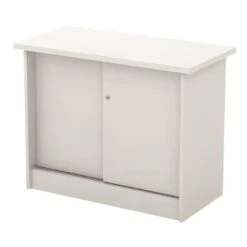 ΝΤΟΥΛΑΠΙ Γραφείου Πλαϊνό, 2 Φύλλα Συρόμενα - 2 Ράφια, 90x45x70εκ Απόχρωση Άσπρο