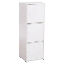 ΝΤΟΥΛΑΠΙ ΜΕ 3 ΑΠΟΘ. ΧΩΡΟΥΣ SORIANO HM9939.01 ΛΕΥΚΗ ΜΕΛΑΜΙΝΗ 40x39x119Υεκ.