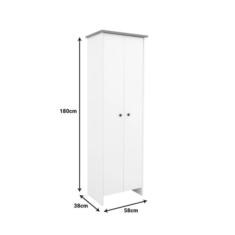 Ντουλάπι-στήλη Aries Pakoworld 18 ζευγών σε λευκή-καρυδί απόχρωση 58x38x180εκ 7 Ντουλάπι-στήλη Aries Pakoworld 18 ζευγών σε λευκή-καρυδί απόχρωση 58x38x180εκ - Image 7