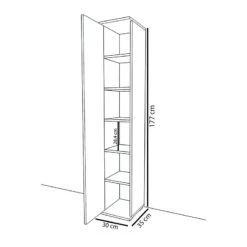 Ντουλάπι-στήλη Juan Pakoworld λευκό 30x35x177εκ -Vougioukas ntoilapi stili juan pakoworld leiko 30 35 177ek 4