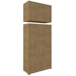 Ντουλάπα Ρούχων Τρίφυλλη Με Πατάρι 111x48x259εκ