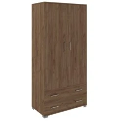 Ντουλάπα Ρούχων Δίφυλλη 2 Συρτάρια 90x58x187εκ