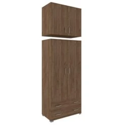 Ντουλάπα Ρούχων Δίφυλλη Με Πατάρι 90x58x259εκ