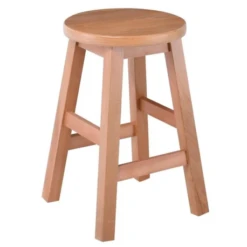 ΟΞΙΑ Σκαμπό Βοηθητικό Τετράγωνο, Λούστρο 31x31x50εκ Φυσικό