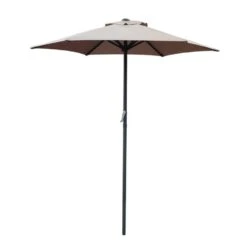 ΟΜΠΡΕΛΑ Φ 2m (H 2,2m) Αλουμινίου Χωρίς Flaps Σκελετός Ανθρακί - Ύφασμα Μπεζ