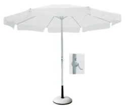 ΟΜΠΡΕΛΑ Φ 3m (H 2,4m) Αλουμινίου Σκελετός Άσπρο - Ύφασμα Άσπρο