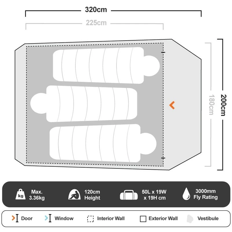 Roman Cradel Σκηνή 4 Εποχών3 Ατόμων OZTrail 115Υ 14 Roman Cradel Σκηνή 4 Εποχών3 Ατόμων OZTrail 115Υ - Image 14