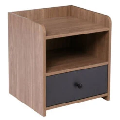 ORIENT Κομοδίνο με 1 Συρτάρι, 43x40x49εκ Απόχρωση Sonoma Oak-Grey