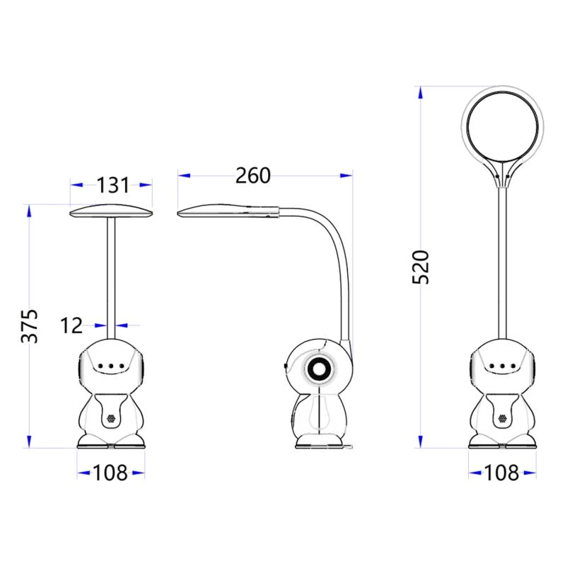 ΠΑΙΔΙΚΟ ΦΩΤΙΣΤΙΚΟ ΓΡΑΦΕΙΟΥ LED BADOO ΡΟΜΠΟΤΑΚΙ HM4453.01 ΛΕΥΚΟ-ΓΚΡΙ ABS 2 ΠΑΙΔΙΚΟ ΦΩΤΙΣΤΙΚΟ ΓΡΑΦΕΙΟΥ LED BADOO ΡΟΜΠΟΤΑΚΙ HM4453.01 ΛΕΥΚΟ-ΓΚΡΙ ABS - Image 2
