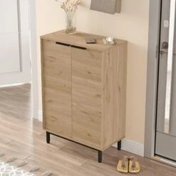 Παπουτσοθήκη Kinga 5ραφιών Pakoworld σε φυσική απόχρωση 72x35.5x105.6εκ