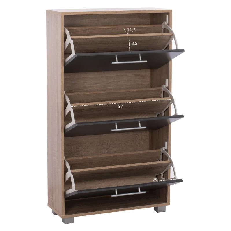 ΠΑΠΟΥΤΣΟΘΗΚΗ ΞΥΛΙΝΗ DAVINA HM2221.04 SONAMA-ΓΚΡΙ 3ΘΕΣΕΩΝ 62Χ24Χ110Υεκ 3 ΠΑΠΟΥΤΣΟΘΗΚΗ ΞΥΛΙΝΗ DAVINA HM2221.04 SONAMA-ΓΚΡΙ 3ΘΕΣΕΩΝ 62Χ24Χ110Υεκ - Image 3