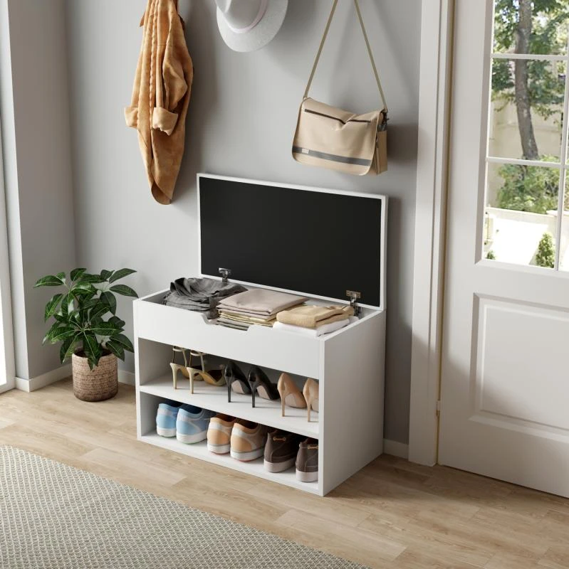 ΠΑΠΟΥΤΣΟΘΗΚΗ ΜΕ ΚΑΘΙΣΜΑ ROMIR HM2477.03 ΜΕΛΑΜΙΝΗ ΣΕ ΛΕΥΚΟ-ΚΑΘΙΣΜΑ ΛΕΥΚΟ 60x30x44Υ 4 ΠΑΠΟΥΤΣΟΘΗΚΗ ΜΕ ΚΑΘΙΣΜΑ ROMIR HM2477.03 ΜΕΛΑΜΙΝΗ ΣΕ ΛΕΥΚΟ-ΚΑΘΙΣΜΑ ΛΕΥΚΟ 60x30x44Υ - Image 4