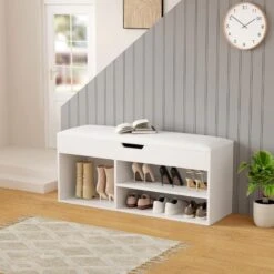 ΠΑΠΟΥΤΣΟΘΗΚΗ ΜΕ ΚΑΘΙΣΜΑ ROMIR HM2478.03 ΜΕΛΑΜΙΝΗ ΛΕΥΚΗ-KΑΘΙΣΜΑ PU ΛΕΥΚΟ 100x30x44Υ -Vougioukas papoitsothiki me kathisma romir hm2478 03 melamini leiki kathisma pu leiko 100 30 44i 2