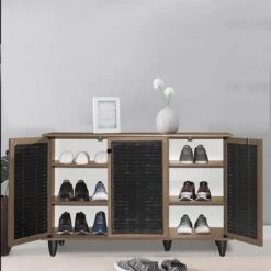 Παπουτσοθήκη-ντουλάπι Ronan Pakoworld χρώμα καρυδί 105x35x66εκ -Vougioukas papoitsothiki ntoilapi ronan pakoworld chroma karithi 105 35 66ek 4