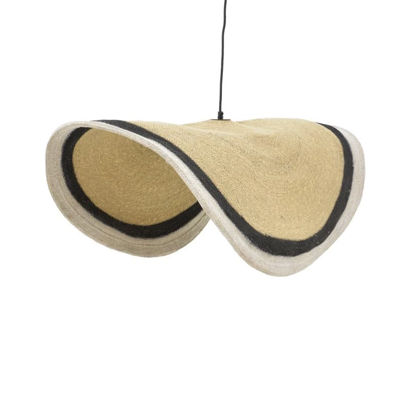 Φωτιστικό οροφής Hatchie Inart φυσικό-μαύρο-λευκό ψάθα-μέταλλο Φ100x133εκ 2 Φωτιστικό οροφής Hatchie Inart φυσικό-μαύρο-λευκό ψάθα-μέταλλο Φ100x133εκ - Image 2