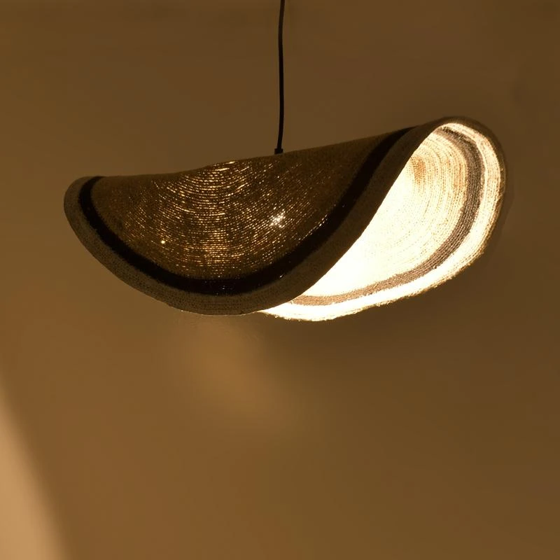 Φωτιστικό οροφής Hatchie Inart φυσικό-μαύρο-λευκό ψάθα-μέταλλο Φ100x133εκ 3 Φωτιστικό οροφής Hatchie Inart φυσικό-μαύρο-λευκό ψάθα-μέταλλο Φ100x133εκ - Image 3