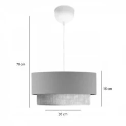 Φωτιστικό οροφής Tachi Pakoworld Ε27 σε ανθρακί-κρέμα απόχρωση Φ30x20εκ