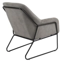 Πολυθρόνα Indelible Pakoworld ύφασμα γκρι-μαύρο 76x67x81εκ