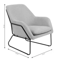 Πολυθρόνα Indelible Pakoworld ύφασμα γκρι-μαύρο 76x67x81εκ -Vougioukas polithrona indelible pakoworld iphasma gkri mairo 76 67 81ek 7