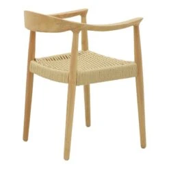 Πολυθρόνα Juvan Pakoworld φυσικό Rubberwood 64x53x77εκ