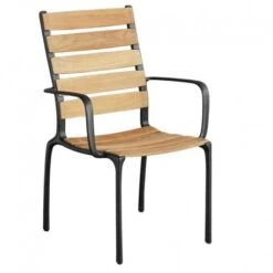 JX Πολυθρόνα Αλουμινίου Teak 62x63x97εκ