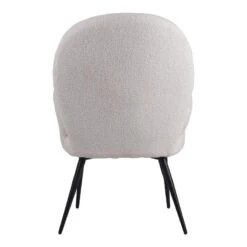 Πολυθρόνα με υποπόδιο Qarar Pakoworld μπουκλέ ύφασμα σε λευκή απόχρωση με μαύρα μεταλλικά πόδια 67.5x67.5x106εκ -Vougioukas polithrona me ipopothio qarar pakoworld mpoikle iphasma se leiki apochrosi me maira metallika pothia 67 5 67 5 106ek 5