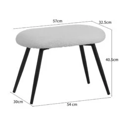 Πολυθρόνα με υποπόδιο Qarar Pakoworld μπουκλέ ύφασμα σε λευκή απόχρωση με μαύρα μεταλλικά πόδια 67.5x67.5x106εκ -Vougioukas polithrona me ipopothio qarar pakoworld mpoikle iphasma se leiki apochrosi me maira metallika pothia 67 5 67 5 106ek 9