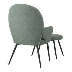 Πολυθρόνα με υποπόδιο Qarar Pakoworld μπουκλέ ύφασμα σε μέντα απόχρωση με μαύρα μεταλλικά πόδια 67.5x67.5x106εκ -Vougioukas polithrona me ipopothio qarar pakoworld mpoikle iphasma se menta apochrosi me maira metallika pothia 67 5 67 5 106ek 2