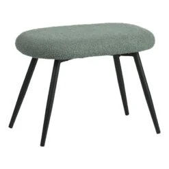 Πολυθρόνα με υποπόδιο Qarar Pakoworld μπουκλέ ύφασμα σε μέντα απόχρωση με μαύρα μεταλλικά πόδια 67.5x67.5x106εκ -Vougioukas polithrona me ipopothio qarar pakoworld mpoikle iphasma se menta apochrosi me maira metallika pothia 67 5 67 5 106ek 7