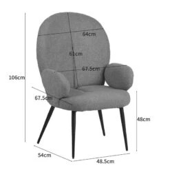 Πολυθρόνα με υποπόδιο Qarar Pakoworld μπουκλέ ύφασμα σε μέντα απόχρωση με μαύρα μεταλλικά πόδια 67.5x67.5x106εκ -Vougioukas polithrona me ipopothio qarar pakoworld mpoikle iphasma se menta apochrosi me maira metallika pothia 67 5 67 5 106ek 8