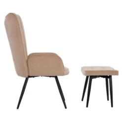 ΠΟΛΥΘΡΟΝΑ ΜΠΕΡΖΕΡΑ CRAWLEY ΜΕ ΥΠΟΠΟΔΙΟ HM8918.11 ΜΠΕΖ ΒΕΛΟΥΔΟ 70x57x103 εκ. -Vougioukas polithrona mperzera crawley me ipopothio hm8918 11 mpez veloitho 70 57 103 ek 1 4